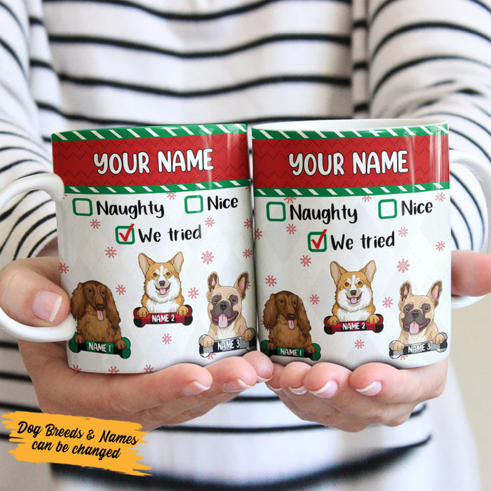Personalized Dog Nice Naughty Christmas Mug OB51 95O36 1