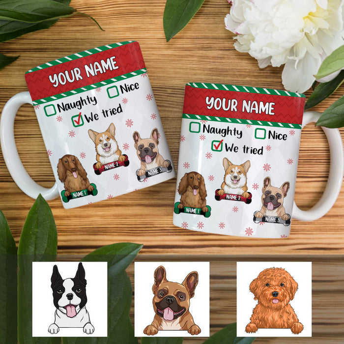 Personalized Dog Nice Naughty Christmas Mug OB51 95O36 1