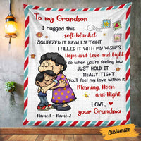 Personalized Grandma Granddaughter Grandson Blanket OB123 95O58 thumb 1