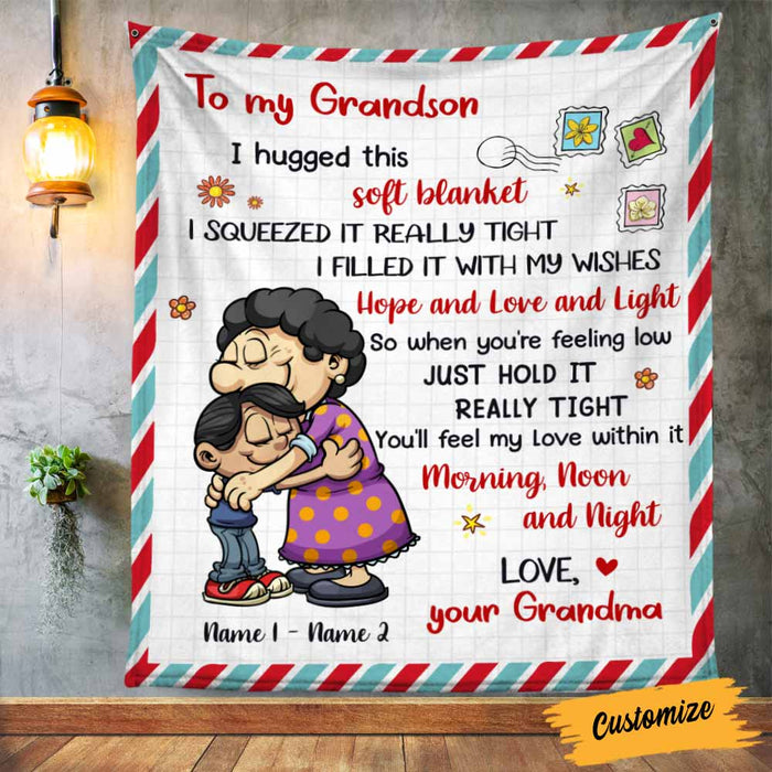 Personalized Grandma Granddaughter Grandson Blanket OB123 95O58 1