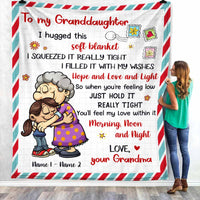 Personalized Grandma Granddaughter Grandson Blanket OB123 95O58 thumb 1