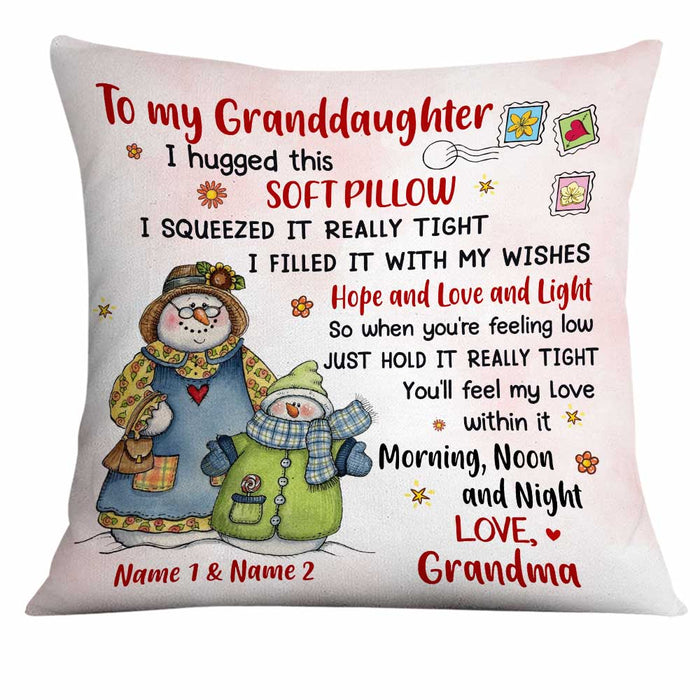 Personalized Granddaughter Snowman Pillow NB32 81O34 1
