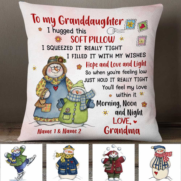 Personalized Granddaughter Snowman Pillow NB32 81O34 1