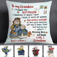 Personalized Granddaughter Snowman Pillow NB32 81O34 thumb 1