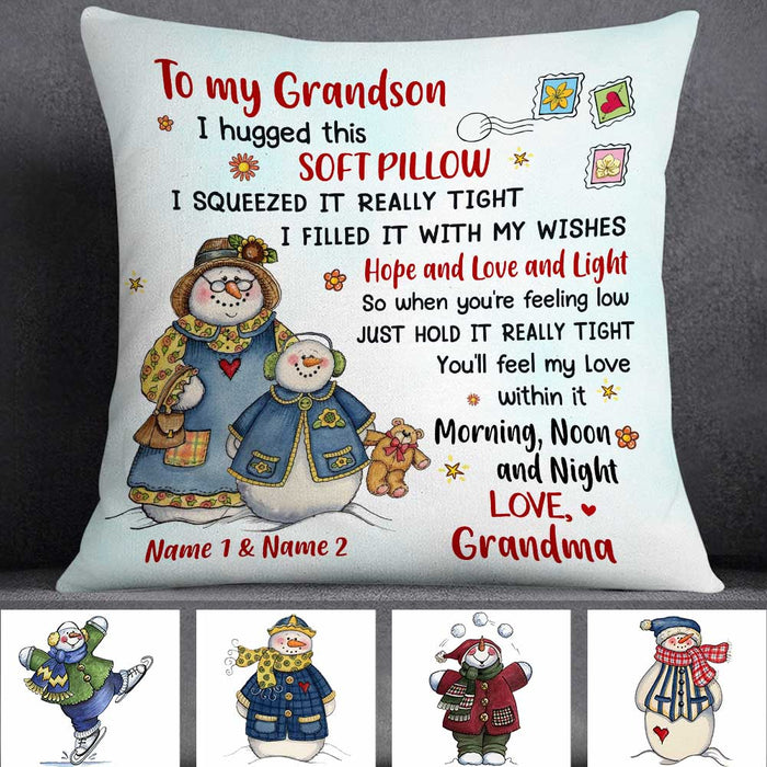 Personalized Granddaughter Snowman Pillow NB32 81O34 1