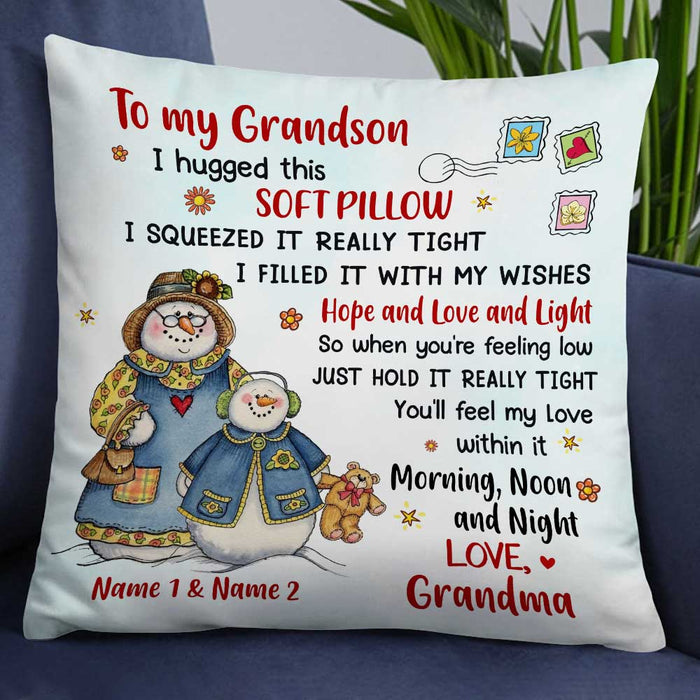 Personalized Granddaughter Snowman Pillow NB32 81O34 1