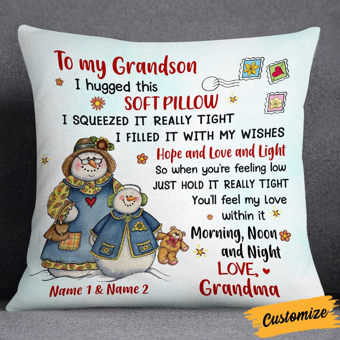 Personalized Granddaughter Snowman Pillow NB32 81O34 1