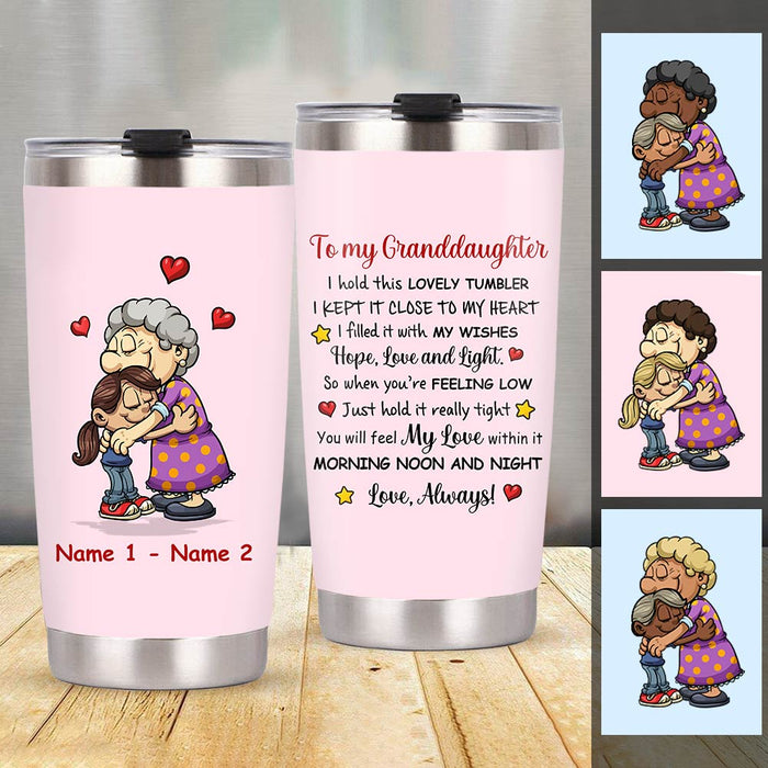 Personalized To Granddaughter Hug This Steel Tumbler NB191 29O47 1