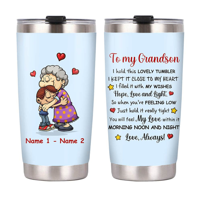 Personalized To Granddaughter Hug This Steel Tumbler NB191 29O47 1