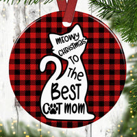 Christmas Cat Mom Circle Ornament NB24 26O53 thumb 1