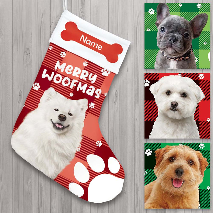 Personalized Christmas Dog Photo Stocking NB25 24O32 1