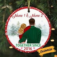 Personalized Couple Christmas Together Since Circle Ornament NB42 87O34 thumb 1