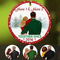 Personalized Couple Christmas Together Since Circle Ornament NB42 87O34 thumb 1