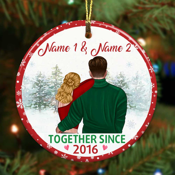 Personalized Couple Christmas Together Since Circle Ornament NB42 87O34 1