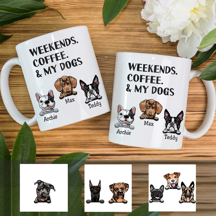 Personalized Weekends Coffee Dogs Mug OB223 29O57 1