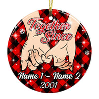Personalized Couple Christmas Together Since Circle Ornament NB43 87O53 thumb 1