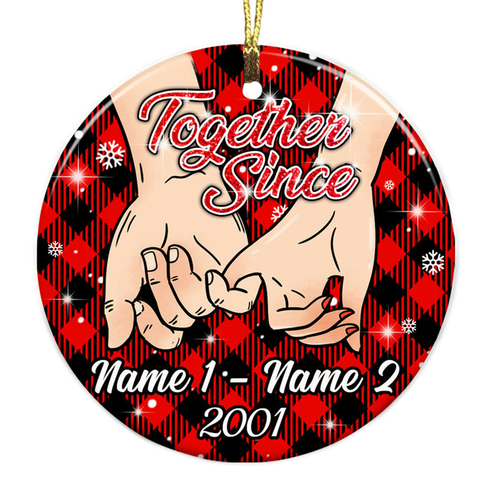 Personalized Couple Christmas Together Since Circle Ornament NB43 87O53 1