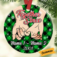 Personalized Couple Christmas Together Since Circle Ornament NB43 87O53 thumb 1