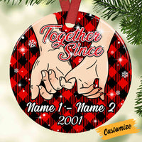 Personalized Couple Christmas Together Since Circle Ornament NB43 87O53 thumb 1