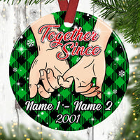 Personalized Couple Christmas Together Since Circle Ornament NB43 87O53 thumb 1