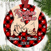 Personalized Couple Christmas Together Since Circle Ornament NB43 87O53 thumb 1