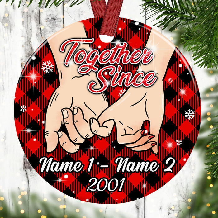 Personalized Couple Christmas Together Since Circle Ornament NB43 87O53 1