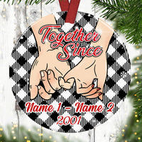 Personalized Couple Christmas Together Since Circle Ornament NB43 87O53 thumb 1