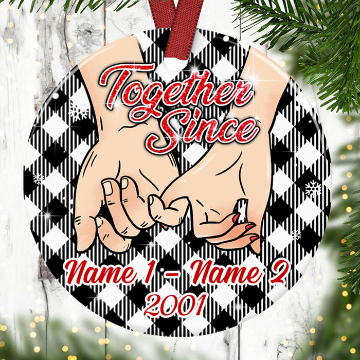 Personalized Couple Christmas Together Since Circle Ornament NB43 87O53 1