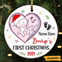 Personalized Baby Bump Christmas Mom Circle Ornament NB42 81O47 thumb 1