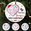 Personalized Baby Bump Christmas Mom Circle Ornament NB42 81O47 1