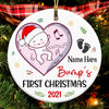 Personalized Baby Bump Christmas Mom Circle Ornament NB42 81O47 1