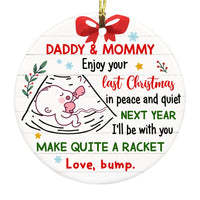 Personalized Baby Bump Christmas Circle Ornament NB54 30O58 thumb 1