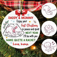 Personalized Baby Bump Christmas Circle Ornament NB54 30O58 thumb 1