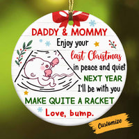 Personalized Baby Bump Christmas Circle Ornament NB54 30O58 thumb 1