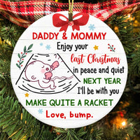 Personalized Baby Bump Christmas Circle Ornament NB54 30O58 thumb 1