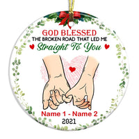 Personalized Couple Husband Wife God Blessed Circle Ornament NB43 81O47 thumb 1