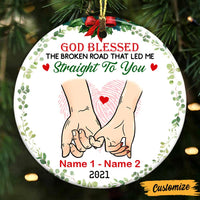 Personalized Couple Husband Wife God Blessed Circle Ornament NB43 81O47 thumb 1