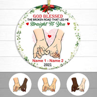 Personalized Couple Husband Wife God Blessed Circle Ornament NB43 81O47 thumb 1