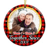 Personalized Couple Photo Christmas Together Since Circle Ornament NB42 87O53 1