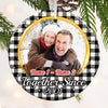 Personalized Couple Photo Christmas Together Since Circle Ornament NB42 87O53 1
