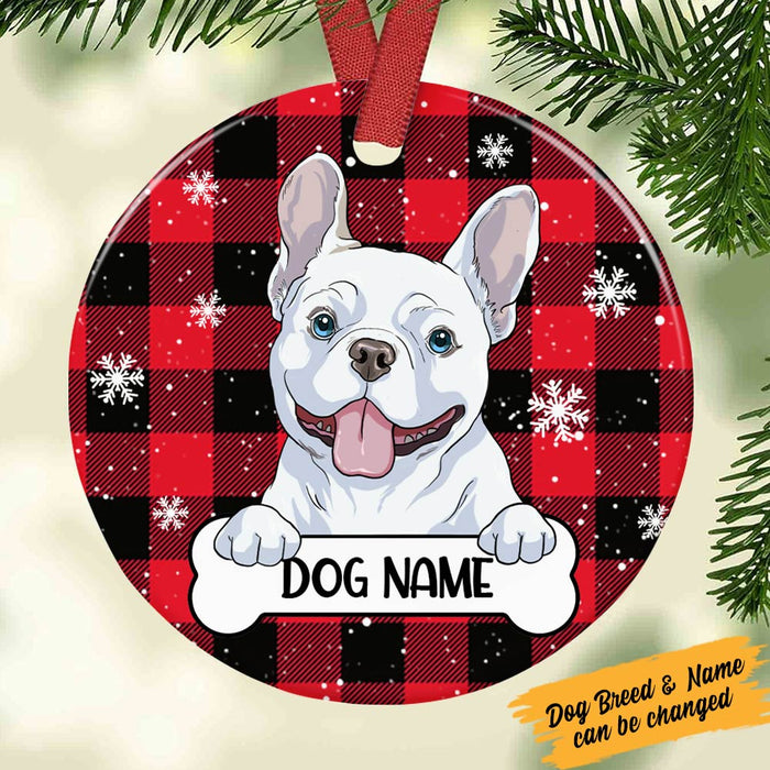Personalized Christmas Dog Circle Ornament SB301 23O36 1