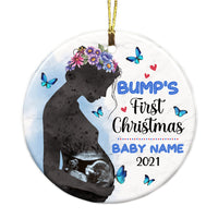 Personalized Baby Ultrasound Christmas Circle Ornament NB42 95O36 thumb 1