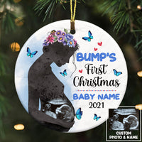 Personalized Baby Ultrasound Christmas Circle Ornament NB42 95O36 thumb 1