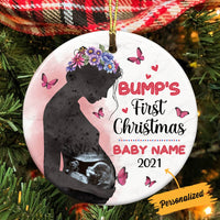 Personalized Baby Ultrasound Christmas Circle Ornament NB42 95O36 thumb 1