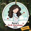 Personalized Baby Bump's First Christmas Circle Ornament NB84 30O58 1