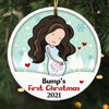 Personalized Baby Bump's First Christmas Circle Ornament NB84 30O58 thumb 1