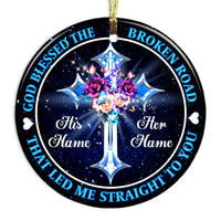 Personalized Couple Husband Wife God Blessed Circle Ornament NB51 81O47 thumb 1