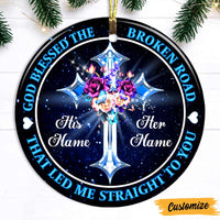 Personalized Couple Husband Wife God Blessed Circle Ornament NB51 81O47 thumb 1