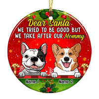 Personalized Dog Christmas Circle Ornament NB83 87O53 thumb 1
