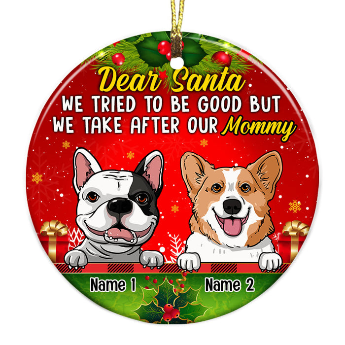 Personalized Dog Christmas Circle Ornament NB83 87O53 1